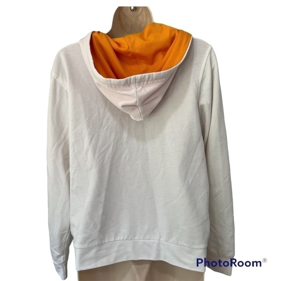 White and yellow Marsh Landing zip up hoodie, S, drawstring, yellow accents. - Picture 2 of 14